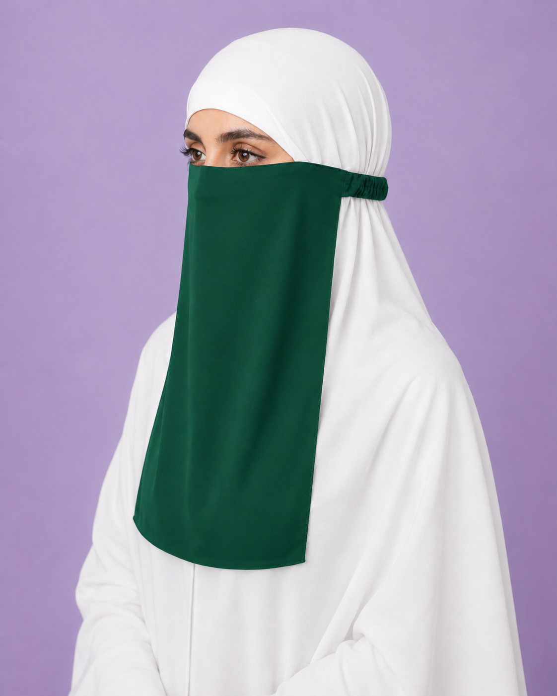Green Niqabi Elegant Breathable Modest Face Veil for Women