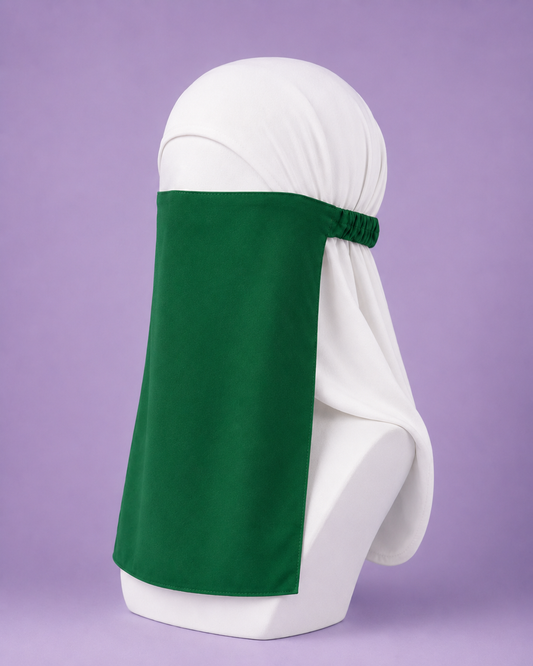 Green Niqabi Elegant Breathable Modest Face Veil for Women