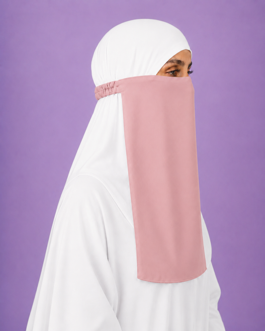 Pink Niqabi Elegant Breathable Modest Face Veil for Women