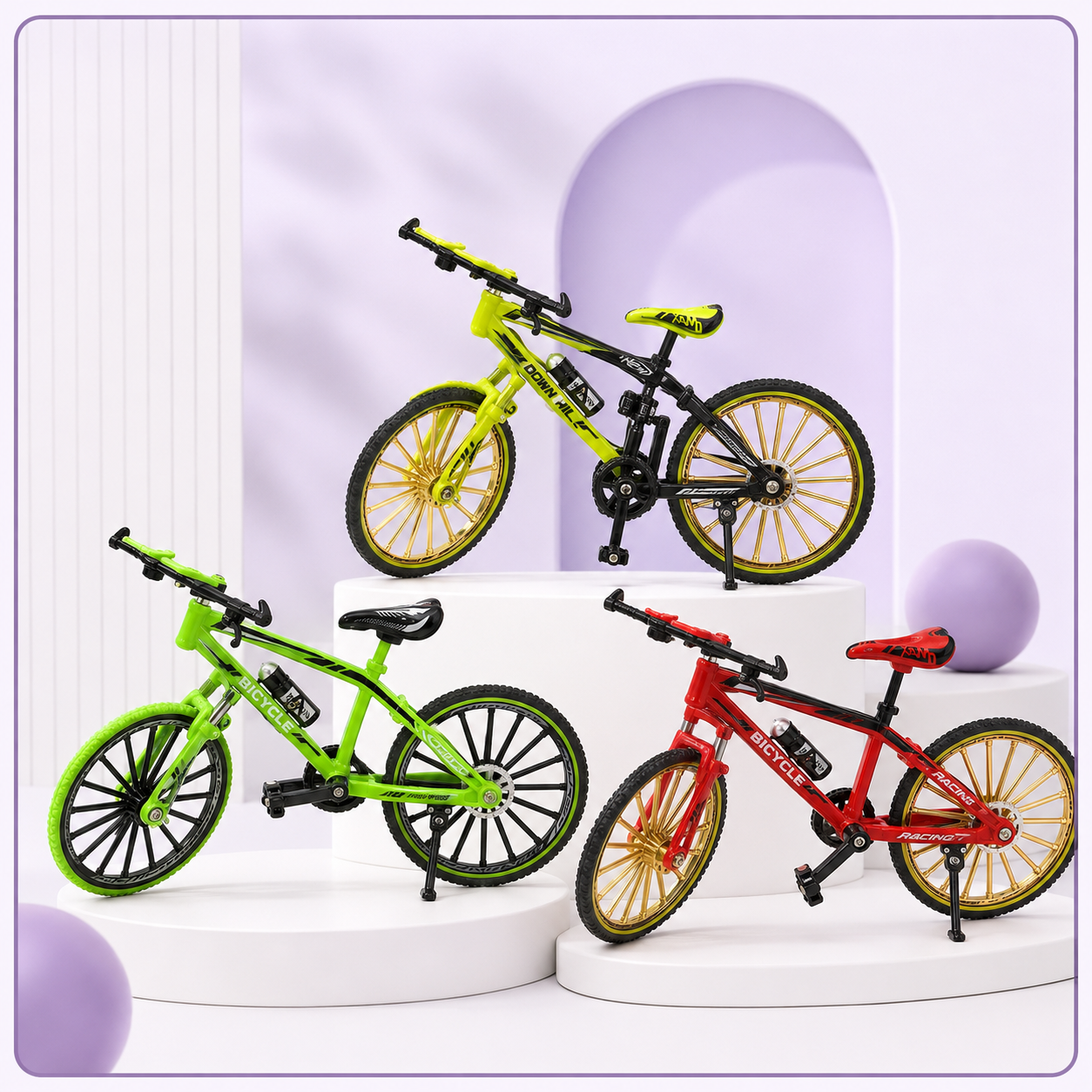 Mini Bicycle Model Toy Realistic Alloy Bicycle with Stand