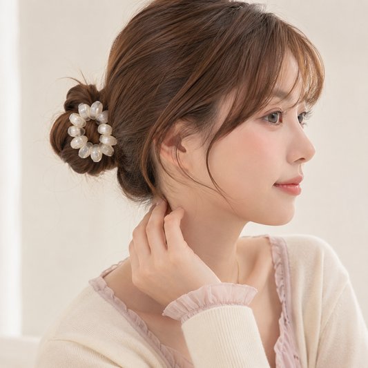 Spiral Hair Tie for Women & Girls Glossy Stretch Hair Band Scrunchie