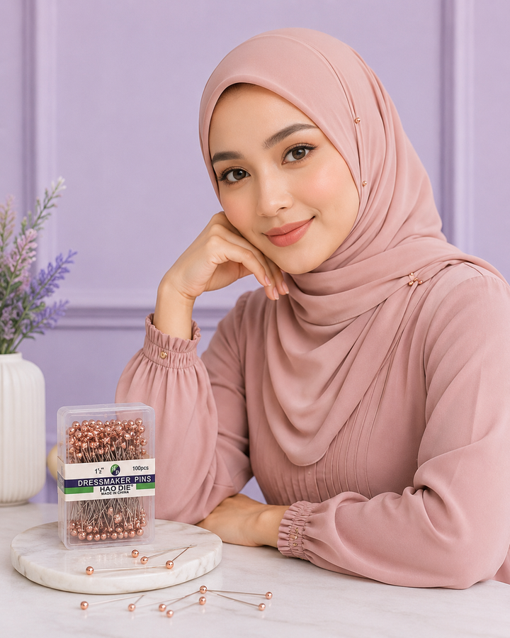 Hijab Pin Box  Stainless Scarf Pins with Clear Storage Case
