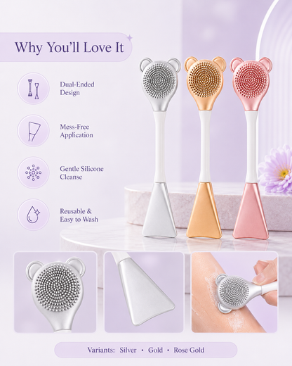 Double Ended Silicone Face Mask Brush