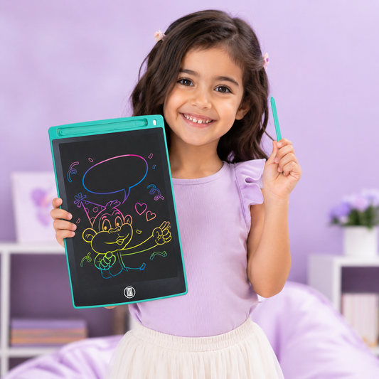 12 Inch LCD Writing Tablet for KidsColorful Screen Reusable  Lock Function & One-Click Erase