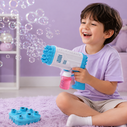 36-Hole Bubble Bazooka Gun for Kids with Bubble Liquid & Tray