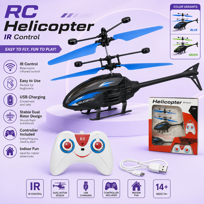 RC Helicopter with Dual Rotor  IR Remote Controlled Drone for Kids