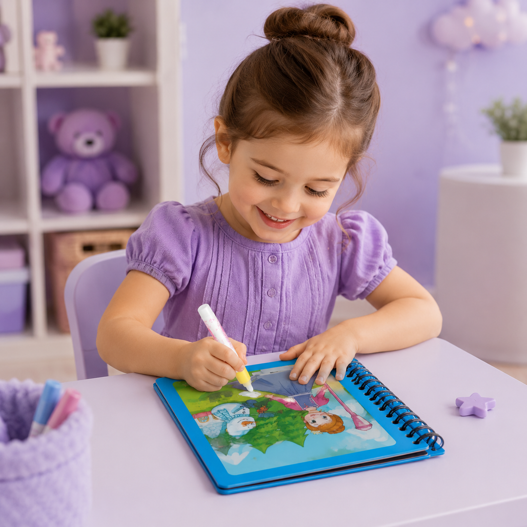 Magic Water Coloring Book for Kids with Reusable Water Pen
