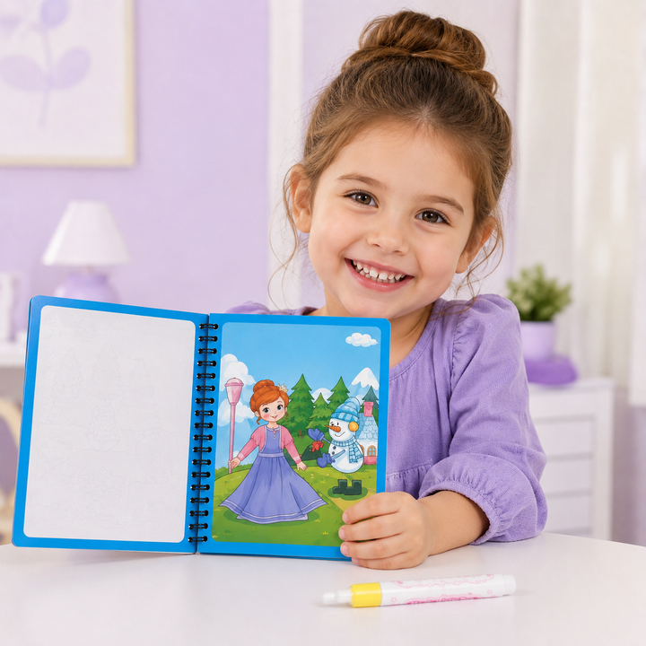 Magic Water Coloring Book for Kids with Reusable Water Pen