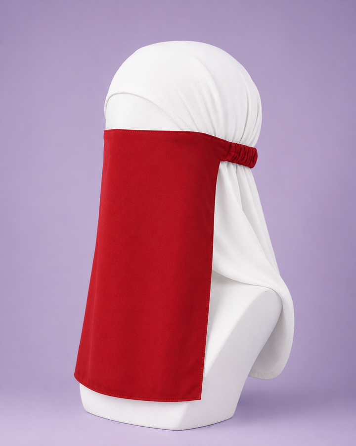 Red  Niqabi  Elegant Breathable Modest Face Veil for Women