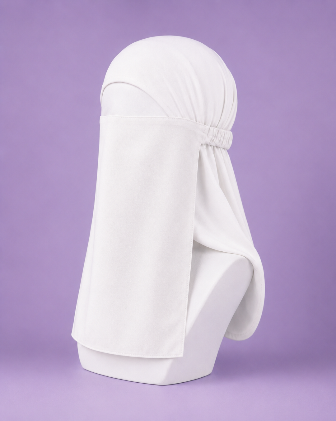 White  Niqabi Elegant Breathable Modest Face Veil for Women