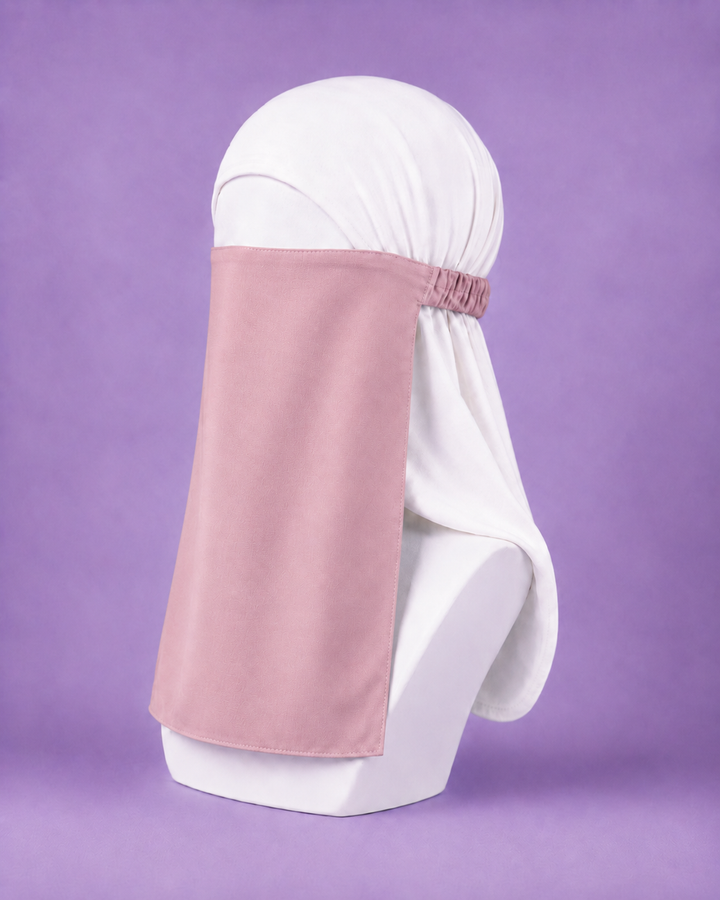 Pink Niqabi  Elegant Breathable Modest Face Veil for Women