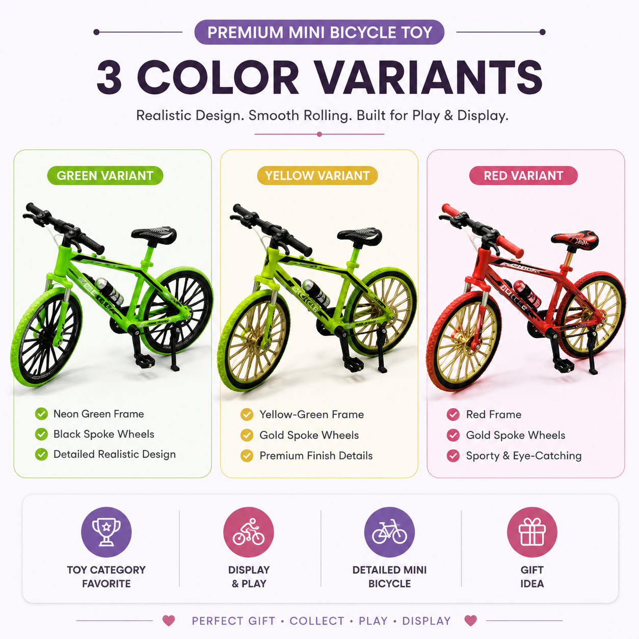 Mini Bicycle Model Toy  Realistic Alloy Bicycle with Stand