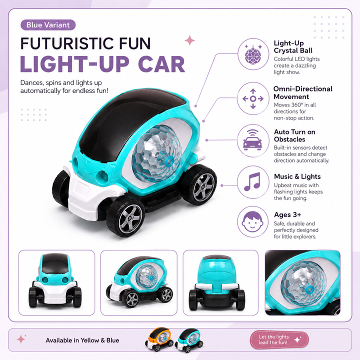 Future  Light-Up Bump &amp; Go Toy Car with Music &amp; Crystal Ball