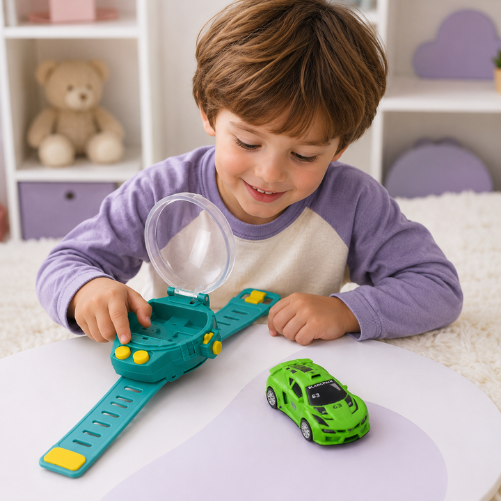 Mini Watch Remote Control Car Toy for Kids Rechargeable Wrist RC Car with USB Cable