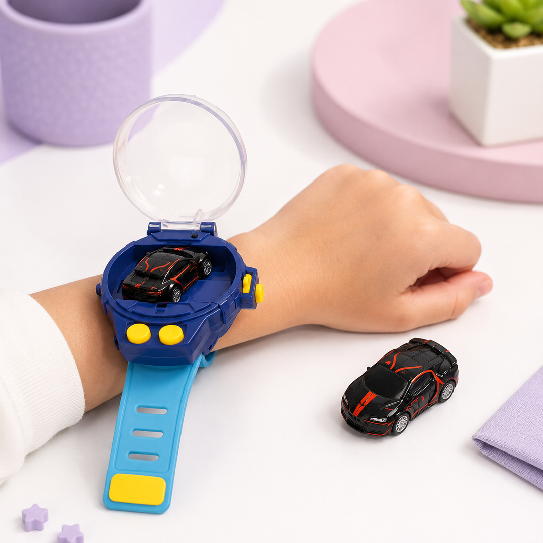 Mini Watch Remote Control Car Toy for Kids Rechargeable Wrist RC Car with USB Cable