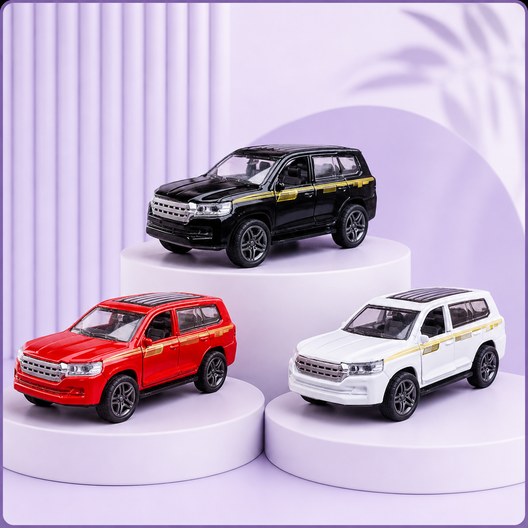 Prado Style Die-Cast Model SUV Toy Car Pull Back Metal Car for Kids