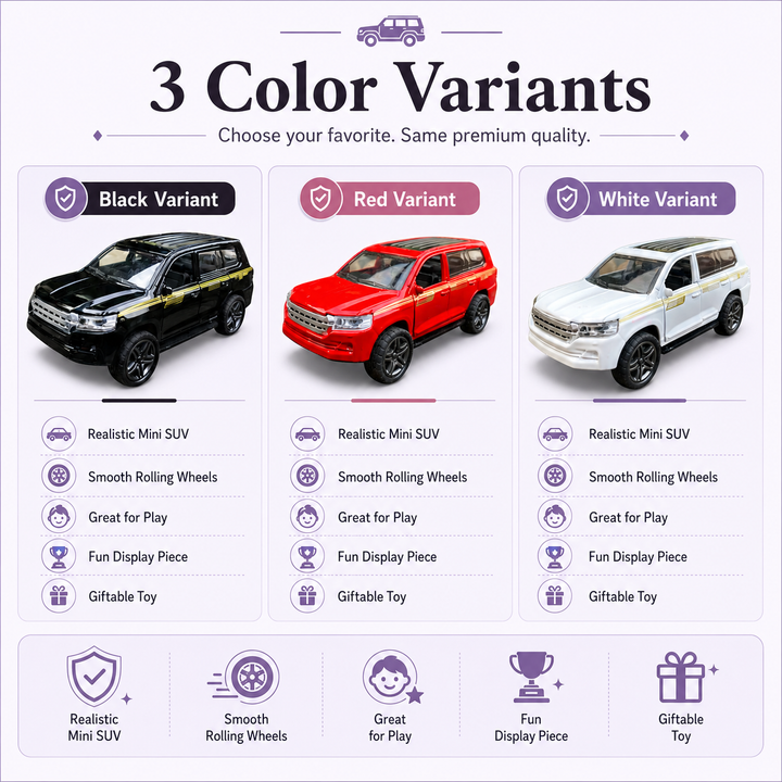 Prado Style Die-Cast Model SUV Toy Car Pull Back Metal Car for Kids