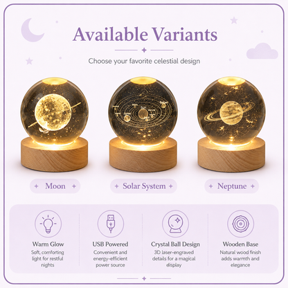 3D Crystal Ball Baby Night Light