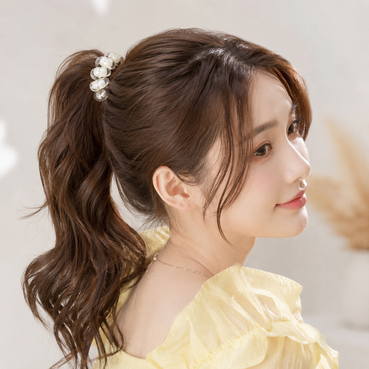 Spiral Hair Tie for Women &amp; Girls  Glossy Stretch Hair Band Scrunchie
