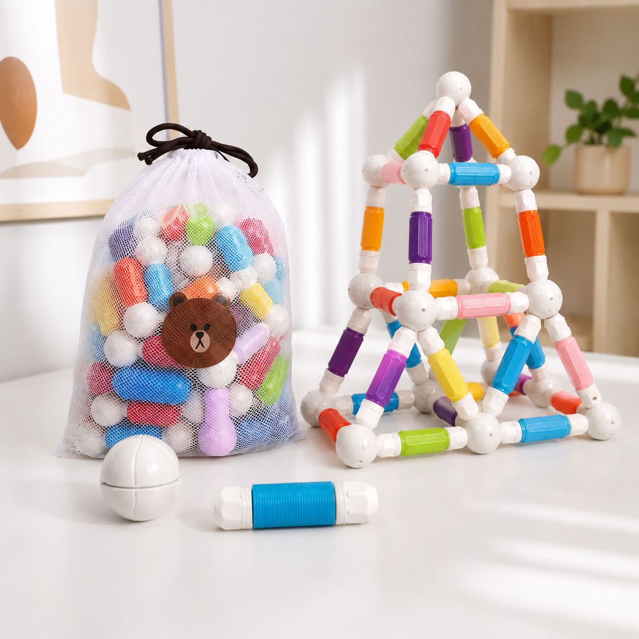 Flexible Retractable Magnetic Building Blocks Toy Set