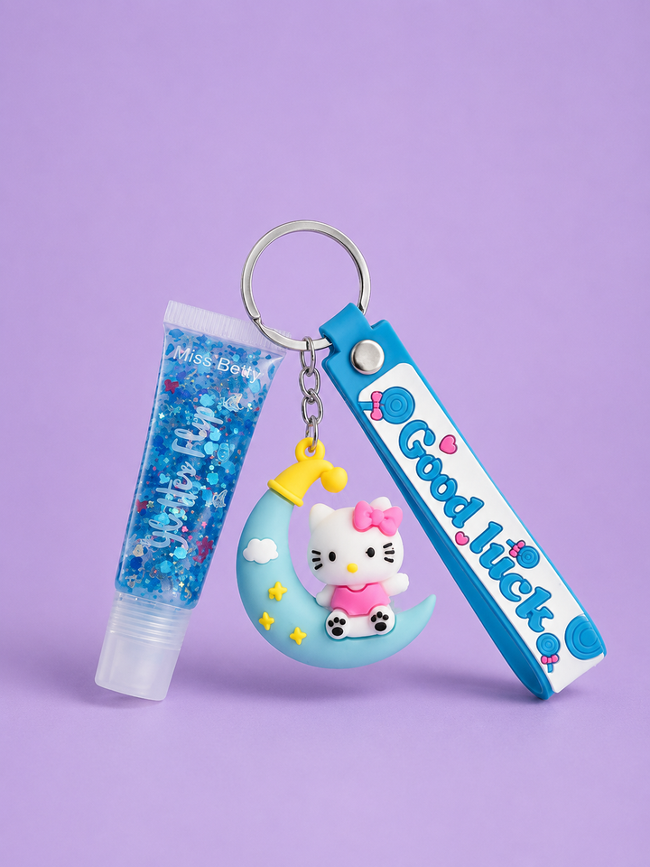Cute Lip Gloss Keychain Portable Moisturizing Lip Gloss Charm for Bags