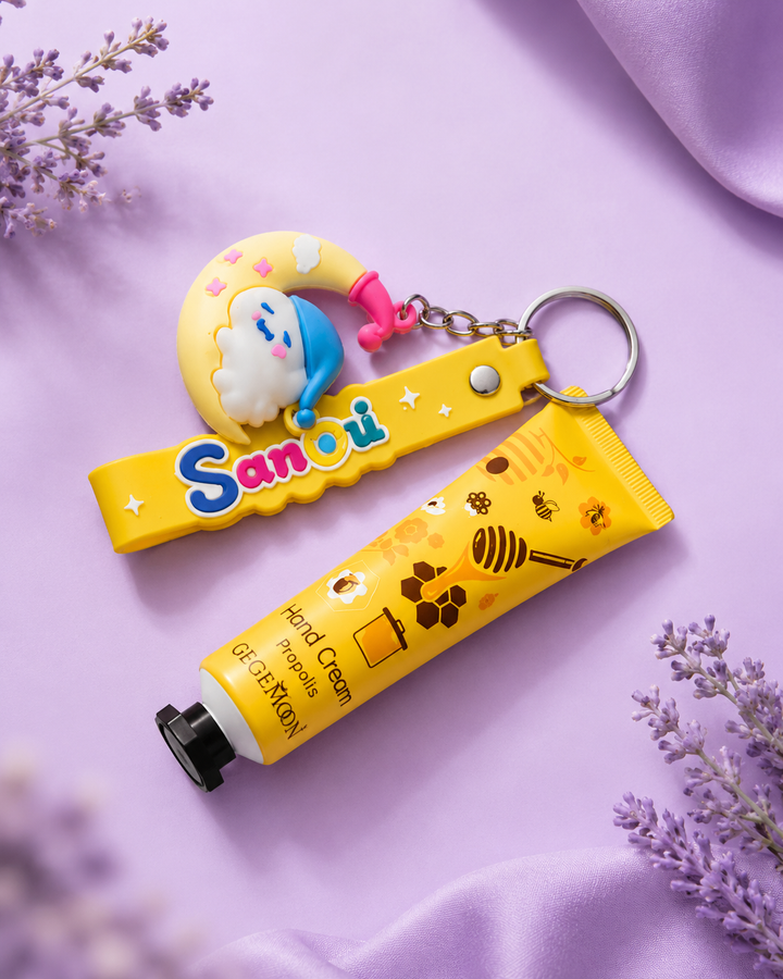 Cute Hand Cream Keychain Portable Moisturizing Hand Cream with Adorable Charm Keyring
