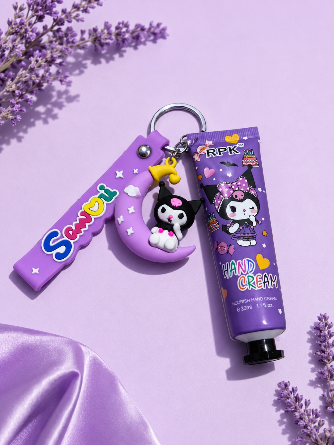 Cute Hand Cream Keychain Portable Moisturizing Hand Cream with Adorable Charm Keyring