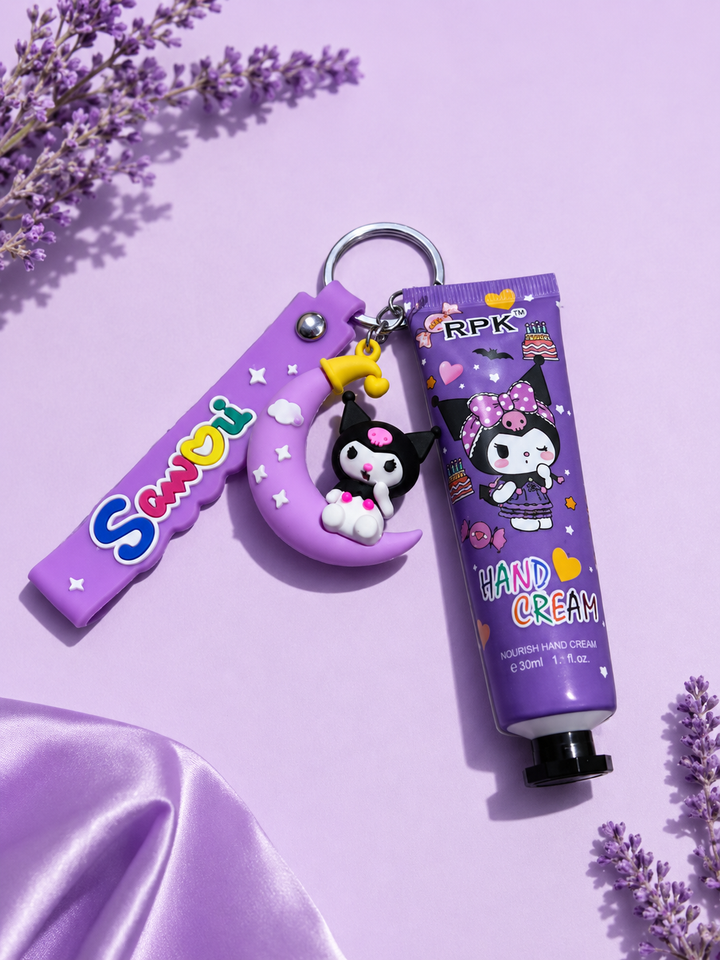 Cute Hand Cream Keychain Portable Moisturizing Hand Cream with Adorable Charm Keyring
