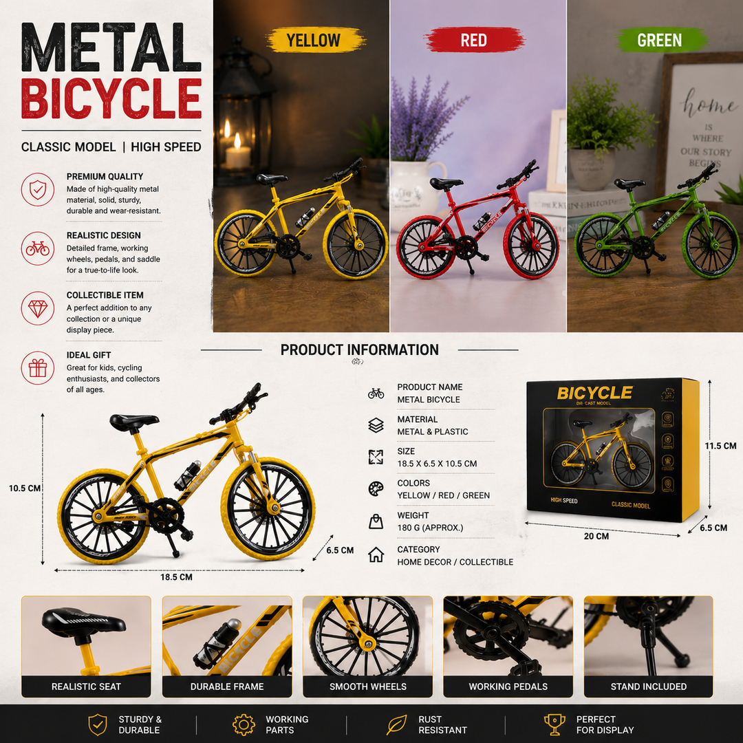 Metal Bicycle Showpiece for Home Decor