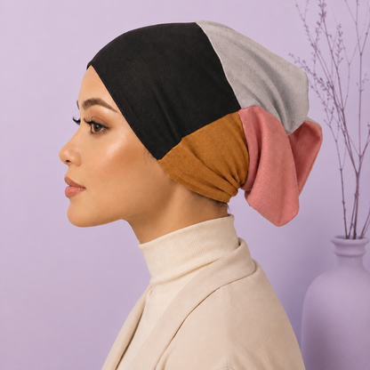 4 in 1 Hijab Cap Set for Women  Cotton Net & Multi-Style Undercap for Modest Wear