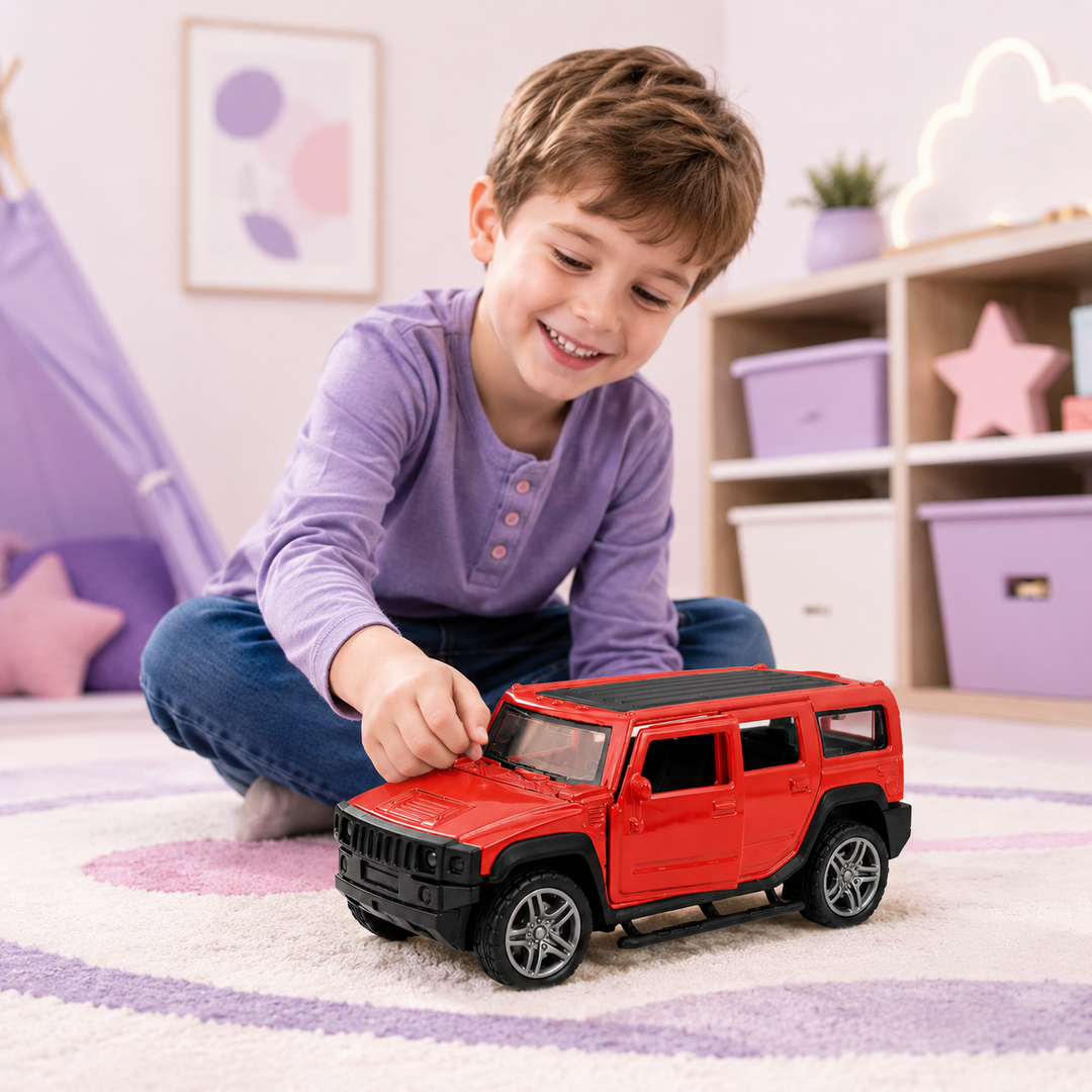 Hummer Style Metal Pull Back SUV Toy Car with Openable Doors