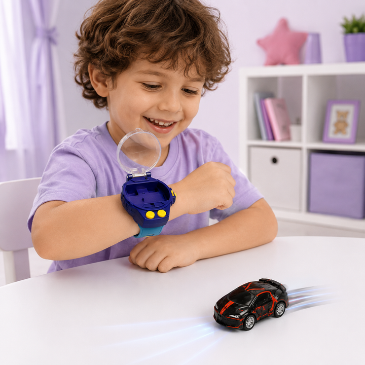 Mini Watch Remote Control Car Toy for Kids Rechargeable Wrist RC Car with USB Cable