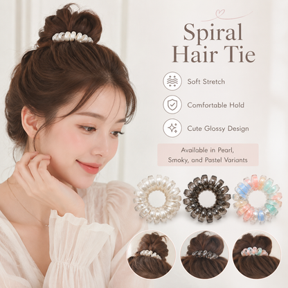 Spiral Hair Tie for Women & Girls  Glossy Stretch Hair Band Scrunchie