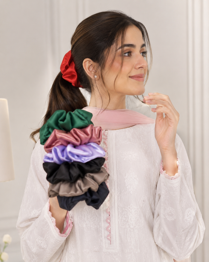 Silk Scrunchies for Women Soft Satin Hair Ties for Hair Styling